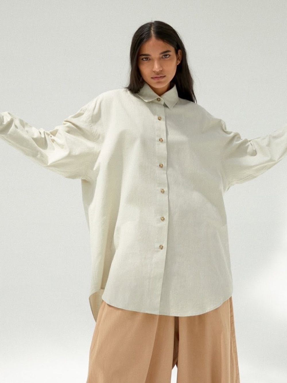 CORDERA Monica The Pale Gray Cotton Shirt OG Oversized Button Down SS 2020 Rare